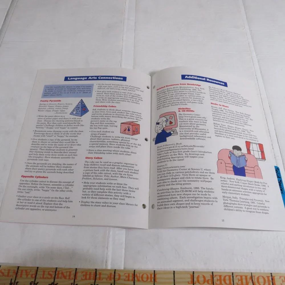 Solid Shapes BIG BOOK (almost 2 feet tall) with teacher pages CLASSROOM SIZE